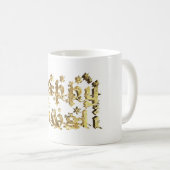 Happy Diwali Decorative Stars Typografie Gold Kaffeetasse (VorderseiteRechts)