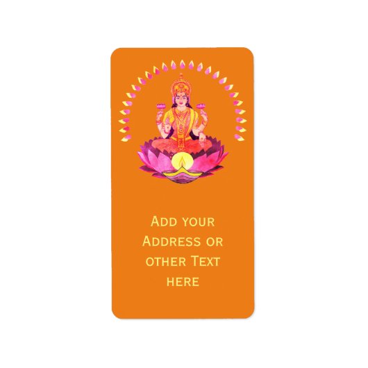 Happy Diwali - Deepalavi Lakshmi Goddess 1 Adressaufkleber (Vorne)