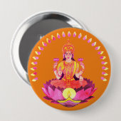 Happy Diwali - Deepalavi Lakshmi Goddess 1 Button (Vorne & Hinten)