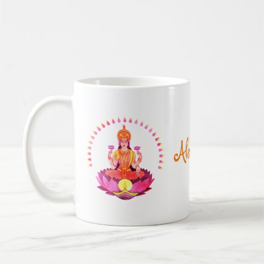 Happy Diwali - Deepalavi Lakshmi Goddess 1 Kaffeetasse (Links)