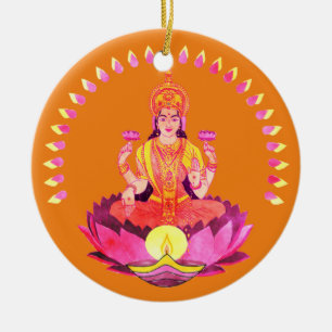 Happy Diwali - Deepalavi Lakshmi Goddess 1 Keramik Ornament