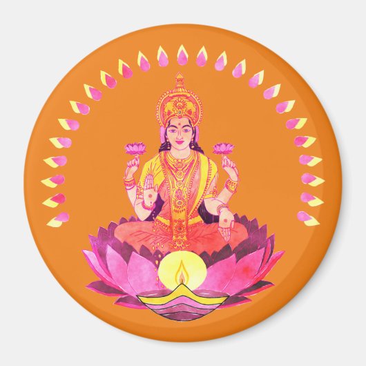 Happy Diwali - Deepalavi Lakshmi Goddess 1 Magnet (Vorne)