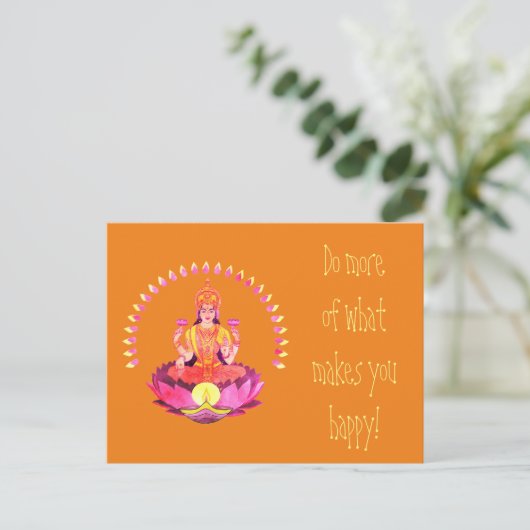 Happy Diwali - Deepalavi Lakshmi Goddess 1 Postkarte (Stehend Vorderseite)