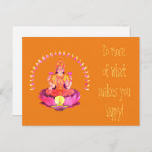 Happy Diwali - Deepalavi Lakshmi Goddess 1 Postkarte (Vorne/Hinten)