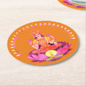 Happy Diwali - Deepalavi Lakshmi Goddess 1 Runder Pappuntersetzer (Angewinkelt)