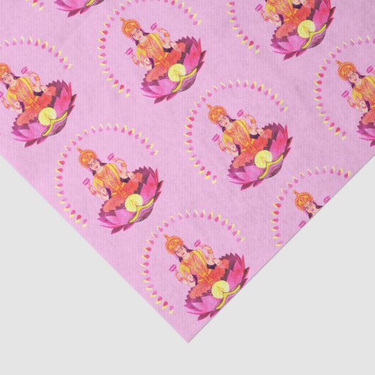 Happy Diwali - Deepalavi Lakshmi Goddess 1 Seidenpapier (Detail)