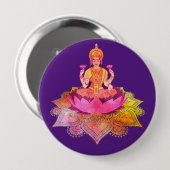 Happy Diwali - Deepalavi Lakshmi Goddess 4 Button (Vorne & Hinten)
