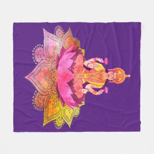 Happy Diwali - Deepalavi Lakshmi Goddess 4 Fleecedecke (Vorderseite (Horizontal))