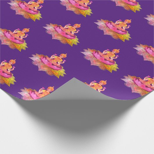 Happy Diwali - Deepalavi Lakshmi Goddess 4 Geschenkpapier (Ecke)