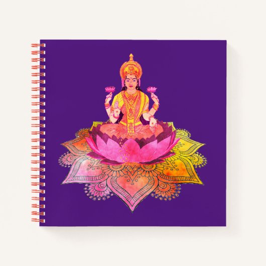 Happy Diwali - Deepalavi Lakshmi Goddess 4 Notizblock (Vorderseite)