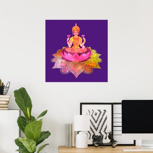 Happy Diwali - Deepalavi Lakshmi Goddess 4 Poster (Heimbüro)