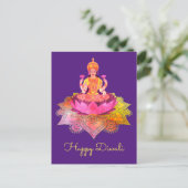 Happy Diwali - Deepalavi Lakshmi Goddess 4 Postkarte (Stehend Vorderseite)