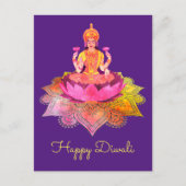 Happy Diwali - Deepalavi Lakshmi Goddess 4 Postkarte (Vorderseite)