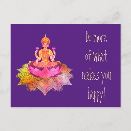 Happy Diwali - Deepalavi Lakshmi Goddess 4 Postkarte (Vorderseite)