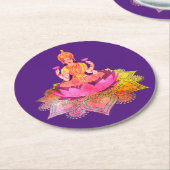 Happy Diwali - Deepalavi Lakshmi Goddess 4 Runder Pappuntersetzer (Angewinkelt)