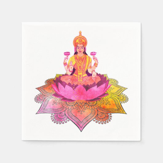 Happy Diwali - Deepalavi Lakshmi Goddess 4 Serviette (Vorderseite)