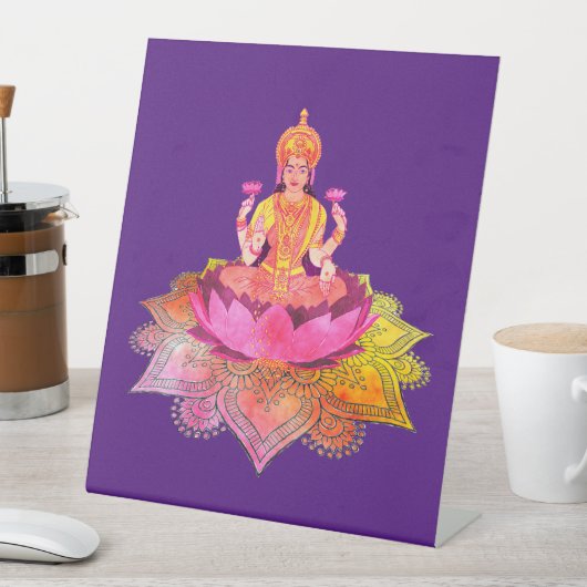 Happy Diwali - Deepalavi Lakshmi Goddess 4 Sockelschild (In Situ)