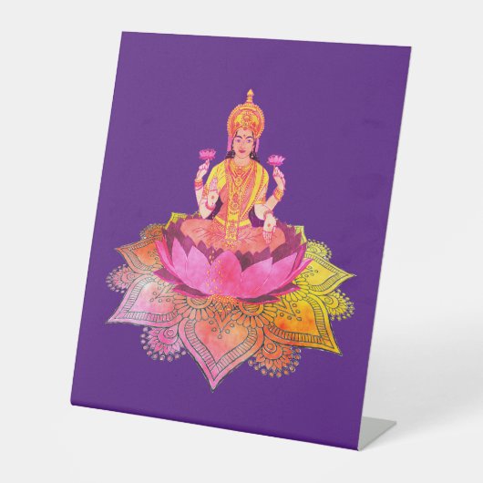 Happy Diwali - Deepalavi Lakshmi Goddess 4 Sockelschild (Vorderseite)