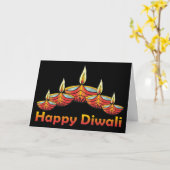 Happy Diwali Deepas Grußkarte Karte (Gelbe Blume)
