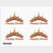 Happy Diwali Deepas Rechteckiger Aufkleber (Blatt)