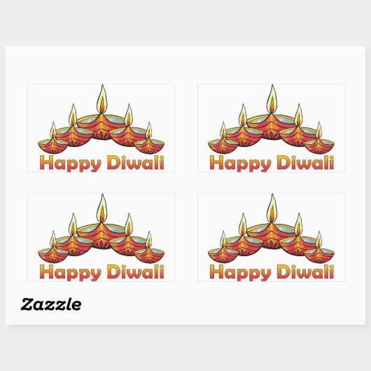 Happy Diwali Deepas Rechteckiger Aufkleber (Blatt)