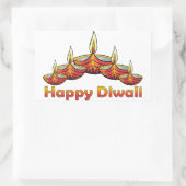 Happy Diwali Deepas Rechteckiger Aufkleber (Tasche)