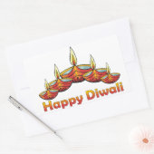 Happy Diwali Deepas Rechteckiger Aufkleber (Umschlag)