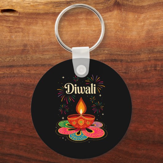 Happy Diwali Deepavali Hindu Indian Festival Of Li Schlüsselanhänger (Vorderseite)