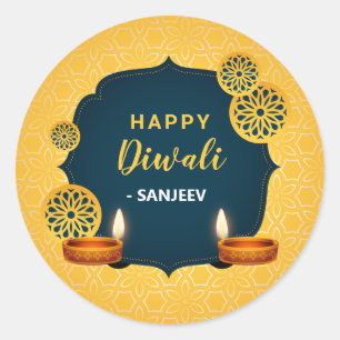 Happy Diwali / Deepavali Stickers - Indisches Gold