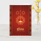 Happy Diwali Deepawali Indian Festival of Lights Karte (Gelbe Blume)