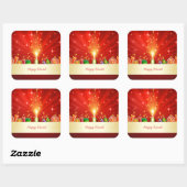 Happy Diwali Diya Feuerwerk des Himmels Quadratischer Aufkleber (Blatt)