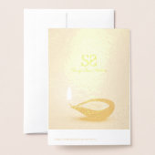 Happy Diwali Diya - Foil Greeting Card Folienkarte (Rückseite mit Umschlag)