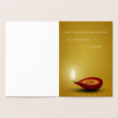 Happy Diwali Diya - Foil Greeting Card Folienkarte (Innenseite)