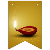 Happy Diwali Diya - Jagdfahnen Wimpelkette (Erste Fahne)