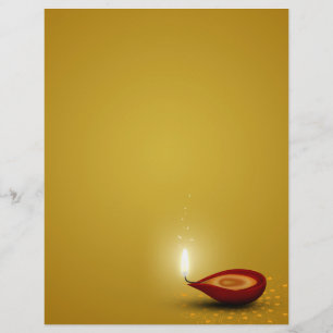 Happy Diwali Diya - Letterhead Stationery
