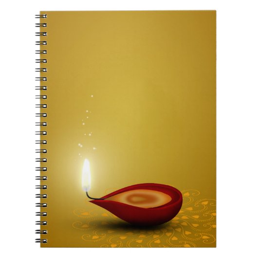 Happy Diwali Diya - Notebook Notizblock (Vorderseite)