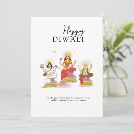 Happy Diwali Einladung (Stehend Vorderseite)