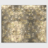 Happy Diwali Elegante Imitate Gold Typografie Geschenkpapier (Flach)