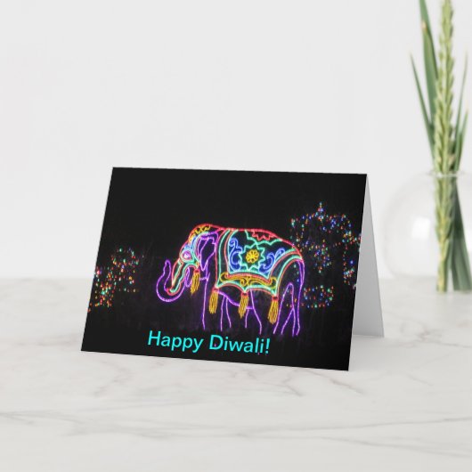 Happy Diwali Elephant Card Karte (Vorderseite)