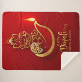 Happy Diwali Elephant und Light Sherpadecke (Vorderseite (Horizontal))