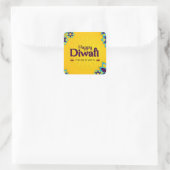 Happy Diwali Enevelope Siegel Quadratischer Aufkleber (Tasche)