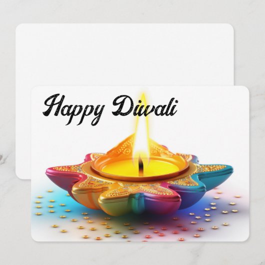 Happy Diwali Feiertagskarte (Vorne/Hinten)
