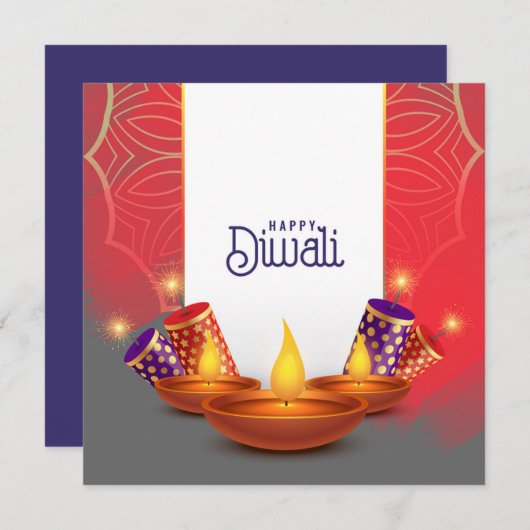 Happy Diwali Feiertagskarte (Vorne/Hinten)