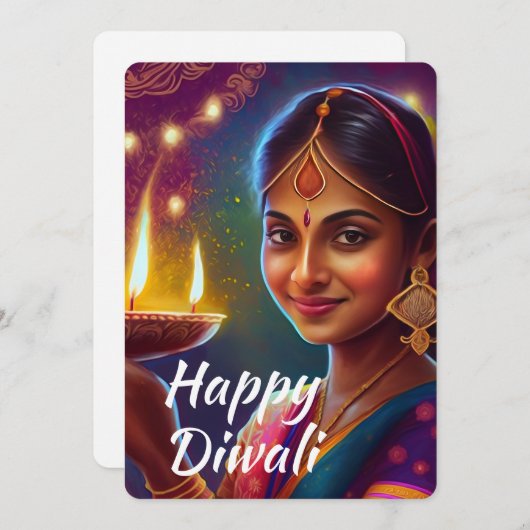 Happy Diwali Feiertagskarte (Vorne/Hinten)