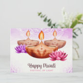 Happy Diwali Ferienkarte Feiertagskarte (Stehend Vorderseite)
