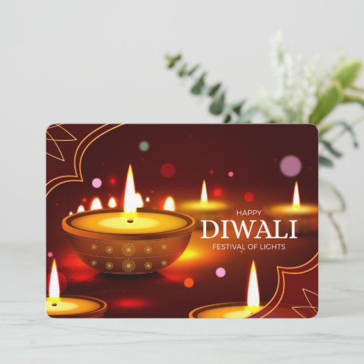 Happy Diwali Ferienkarte Feiertagskarte (Stehend Vorderseite)
