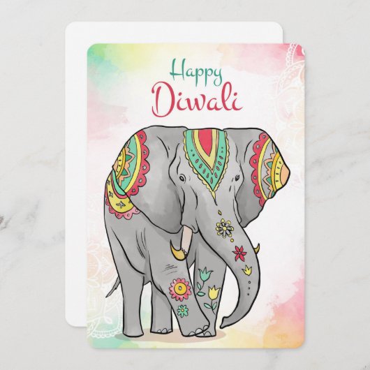 Happy Diwali Ferienkarte Feiertagskarte (Vorne/Hinten)