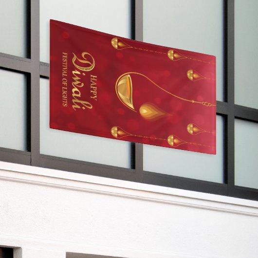 Happy Diwali Festival der Lichter Banner (Äußeres Gebäude)