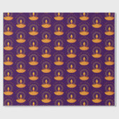 Happy Diwali Festival der Lichter Lila Geschenkpapier (Flach)