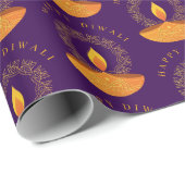 Happy Diwali Festival der Lichter Lila Geschenkpapier (Rolleneckpunkt)
